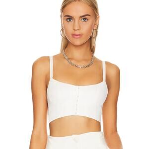 Lovers & Friends Troy Crop Top White Sleeveless Tank Corset‎ Bustier Sz S